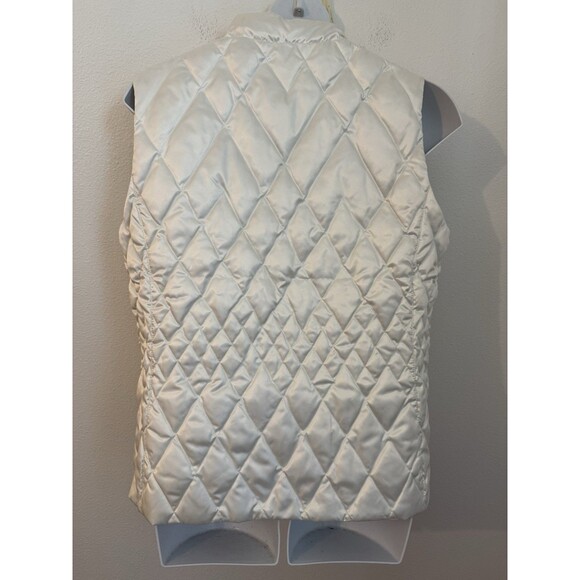 Lands End Puffer Vest Quilted Size XL/18-20 Ivory New Fall Winter Goose Down - Picture 4 of 9